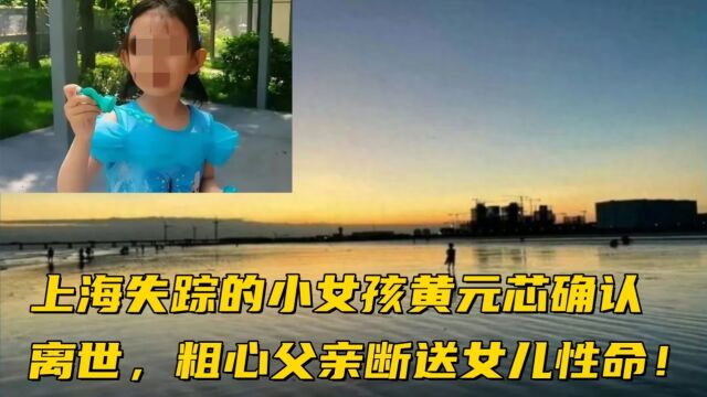 上海失踪的小女孩黄元芯确认离世,粗心父亲断送女儿性命!