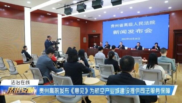 贵州高院发布《关于为贵州航空产业城建设提供司法服务和保障的意见》