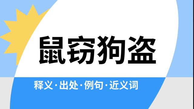 “鼠窃狗盗”是什么意思?