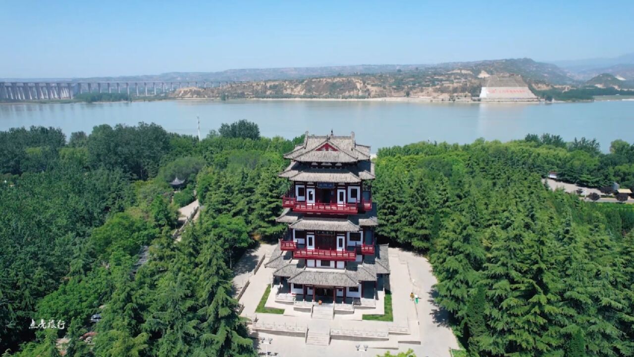 三门峡天鹅湖国家城市湿地公园三河广场美景