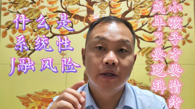 什么是系统性的金融风险,成年人要逻辑,小孩子才要情绪.