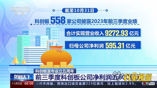 前三季度科创板公司净利润近600亿元