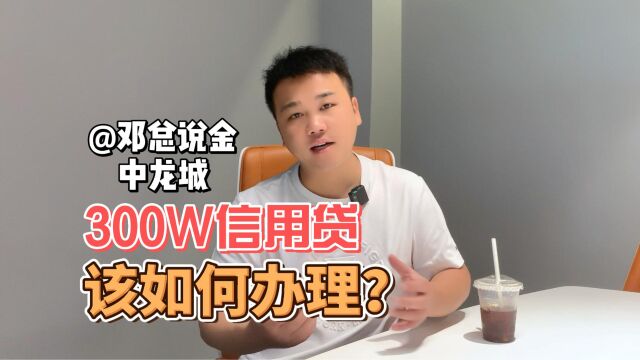 如何办理300W信用贷?