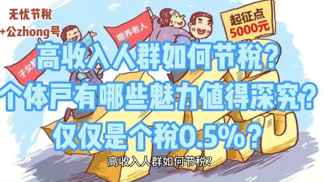 高收入人群如何节税?个体户有哪些魅力值得深究?仅仅是个税0