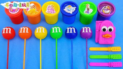 玩具动画：用彩虹M方形棒棒糖切割，制作美味的冰淇淋，太好玩了