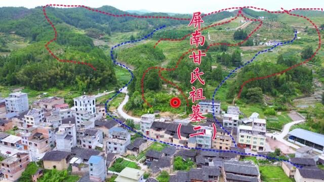 航拍福建宁德甘氏祖墓二:依山傍水小河弯弯,风景独特! #古墓 #航拍 #甘氏家族