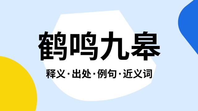 “鹤鸣九皋”是什么意思?