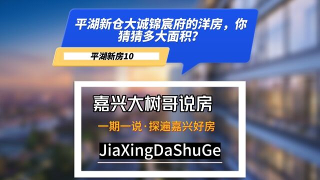 平湖新仓镇大诚锦宸府的洋房,你猜猜多大面积?