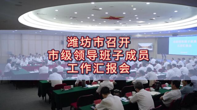 潍坊市召开市级领导班子成员工作汇报会