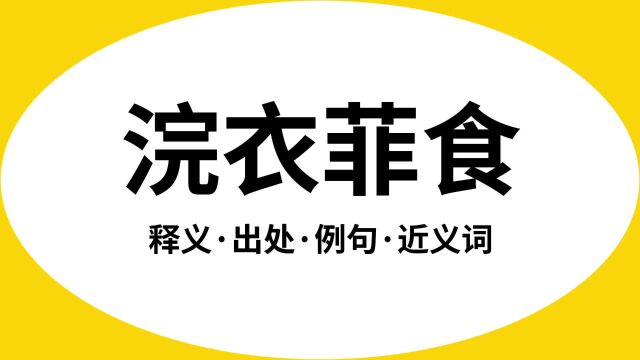 “浣衣菲食”是什么意思?