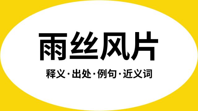 “雨丝风片”是什么意思?