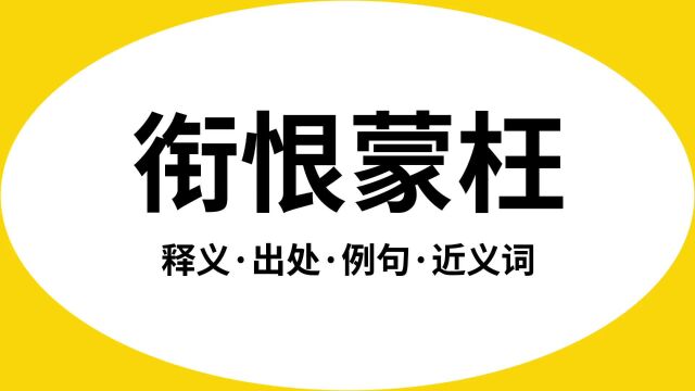 “衔恨蒙枉”是什么意思?