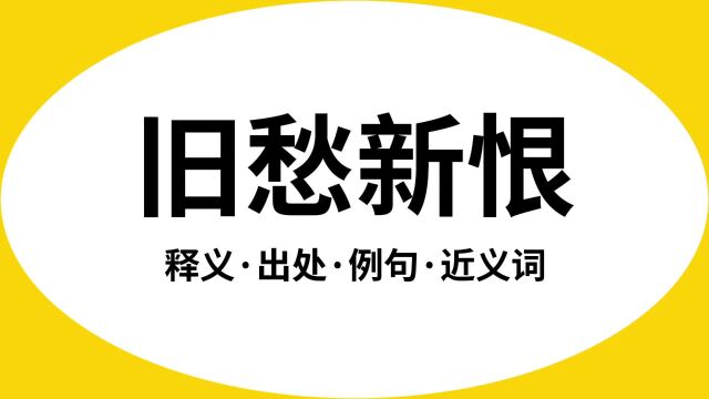 “旧愁新恨”是什么意思?