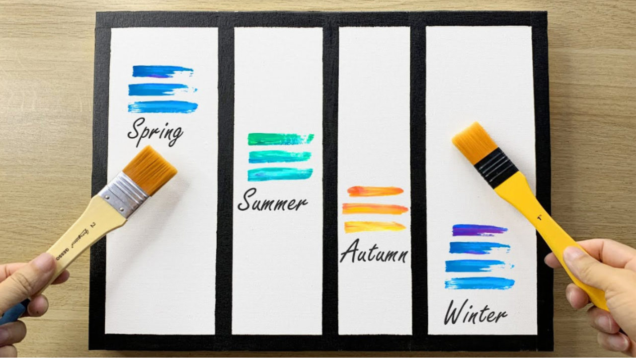 【丙烯画】治愈系丙烯画作品《四季》