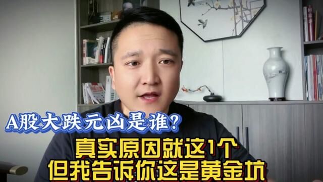 A股大跌元凶是谁?真实原因就1个,我还要告诉你这里就是黄金坑! #上证指数 #证券 #大盘