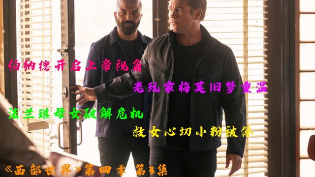 【西部世界4解读】伯纳德开启上帝视角,老玩家梅芙旧梦重温.法兰琪母女破解危机,救女心切小粉被俘.西部世界 第四季 第3集