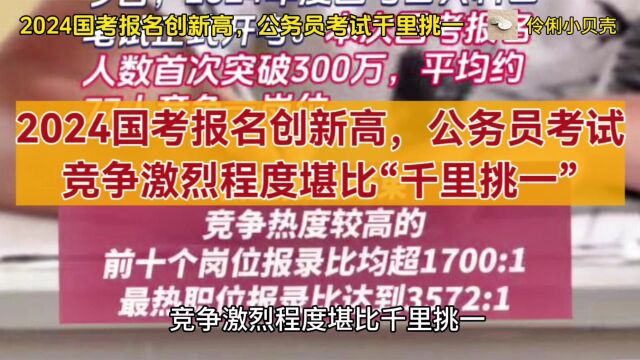 2024国考报名创新高,公务员考试竞争激烈程度堪比千里挑一