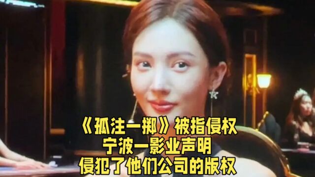 《孤注一掷》被指侵权,宁波一影业声明,侵犯了他们公司的版权.