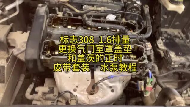 标志308 1.6排量更换气门室罩盖垫和盖茨的正时皮带套装水泵#修车#正时皮带套装更换#标志308 #修车那点事 #汽车维修养护