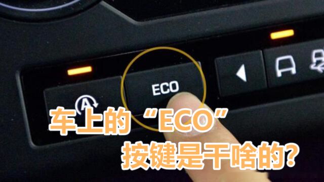 车上的“ECO”按键是干啥的?老司机:这都不明白,买车钱白花了