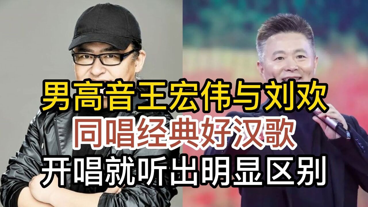 男高音歌唱家王宏偉與劉歡,同唱經典老歌好漢歌,開唱就聽出區別