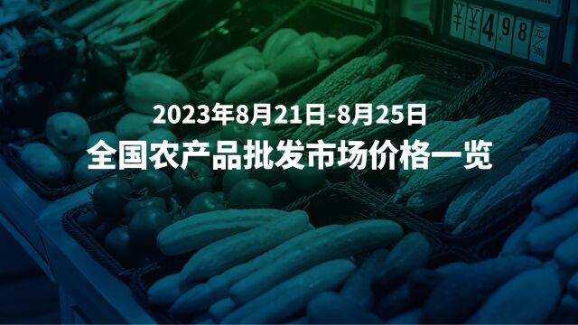 8.月1日25日全国农产品批发市场价格速览