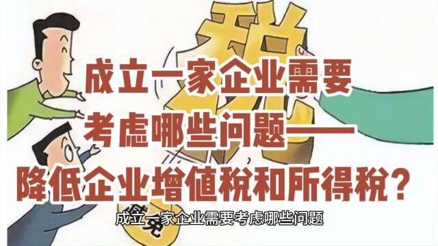 成立一家企业需要考虑哪些问题——降低企业增值税和所得税?