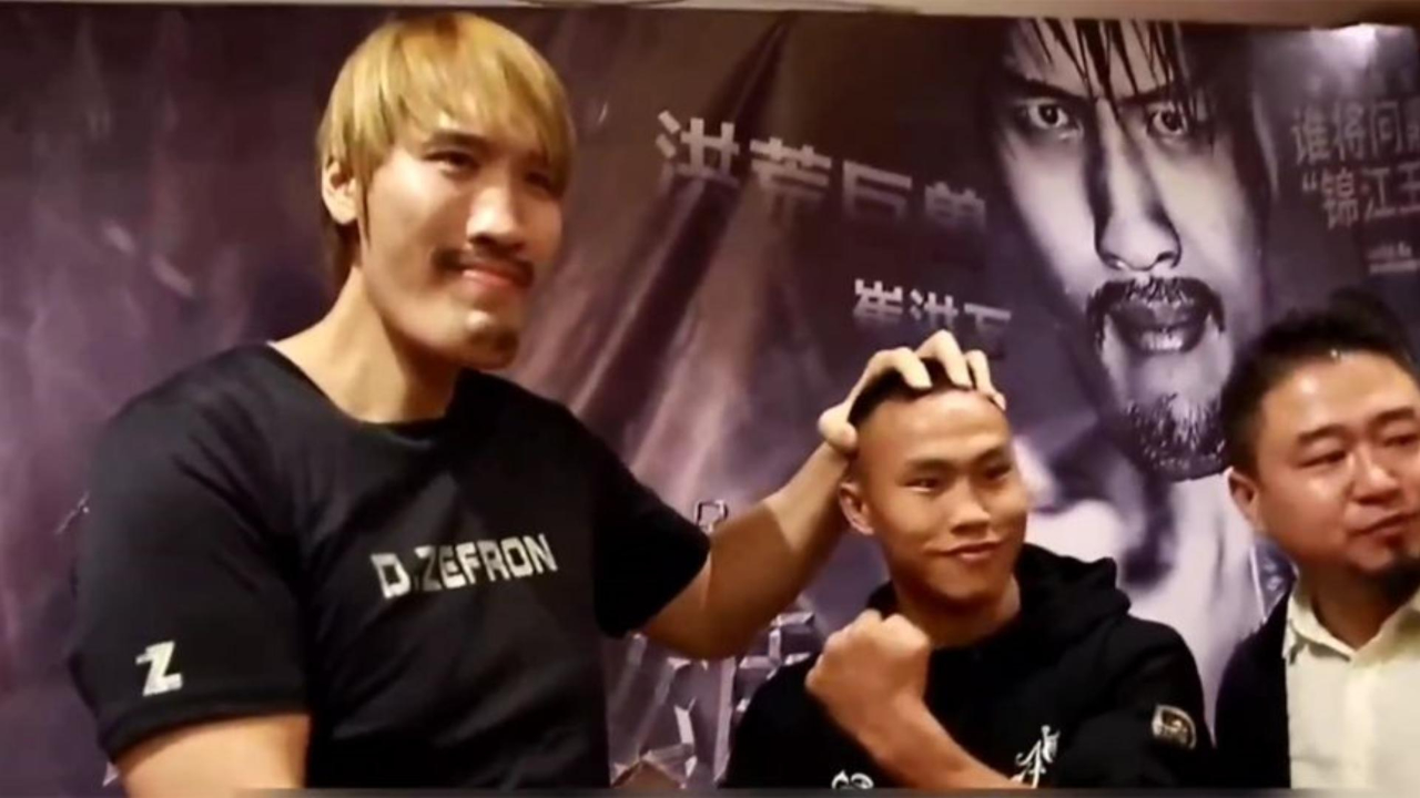 体坛名场面|韩国巨人嘲讽中国小伙,结果惨遭解放军拳王周志鹏花式吊打