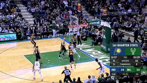 《NBA全场集锦》【原声】步行者101-122雄鹿 字母哥31+10各种炸裂暴扣三节打卡