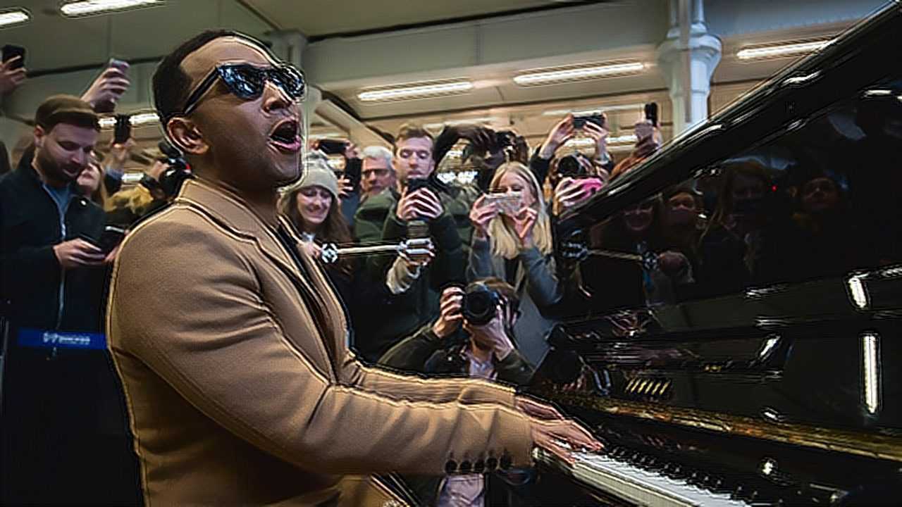 传奇哥johnlegend伦敦火车站表演allofme