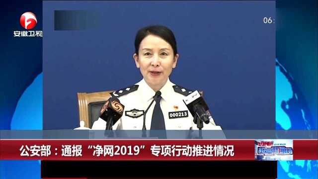 公安部:通报“净网2019”专项行动推进情况