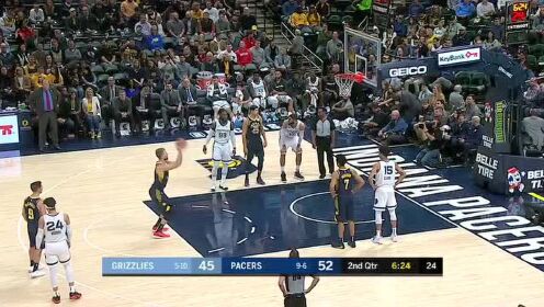《NBA全场回放》【原声回放】灰熊vs步行者第2节 莫兰特不慎受伤离场