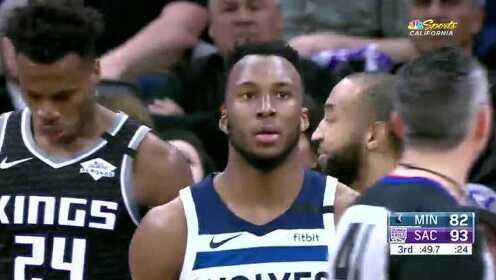 《NBA全场回放》【回放】森林狼vs国王第3节 博格达诺维奇晃飞唐斯三分落网