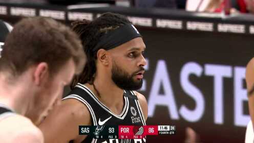 《NBA全场回放》【原声回放】马刺vs开拓者第4节 利拉德三分一箭穿心