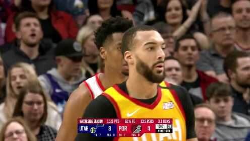 《NBA全场集锦》娴熟的内外配合 利拉德击地妙传怀特塞德双手重扣