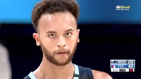《NBA全场回放》【回放】NBA热身赛：灰熊vs费城第2节 莫兰特张弓劈扣