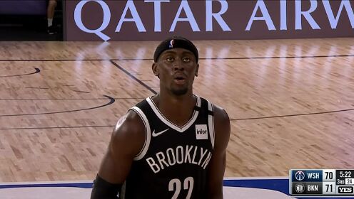 《NBA全场回放》【原声回放】奇才vs篮网第3节 鲁滨逊高难度中距离投篮