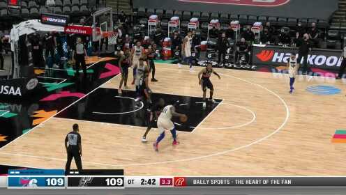 《NBA全场回放》费城vs马刺加时赛1英文原声回放