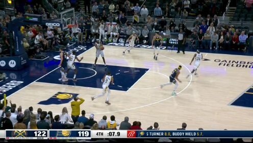 《NBA全场集锦》差之毫厘！特纳晃飞约老师绝平三分砸筐而出