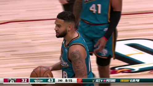 《NBA全场集锦》篮网vs活塞第2节中文解说回放