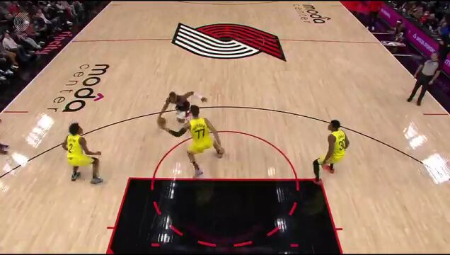 NBA常规赛：爵士vs开拓者第1节英文原声回放