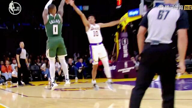 雄鹿生涯首球！利拉德招牌式干拔三分投进