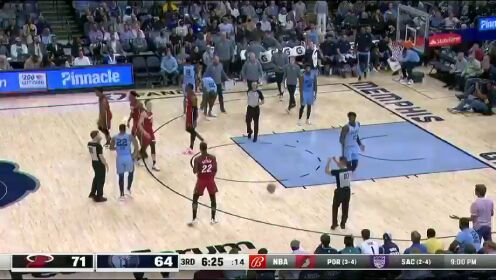 《NBA全场集锦》NBA常规赛：热火vs灰熊第3节英文原声回放