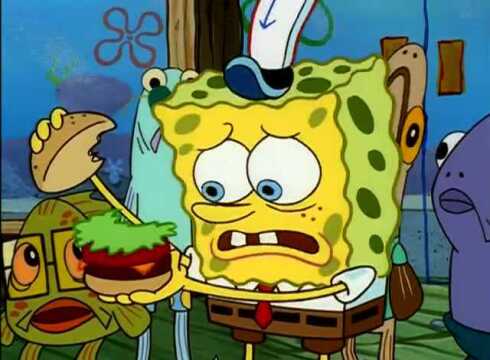 海绵宝宝差点被腌椰菜打败振作啊