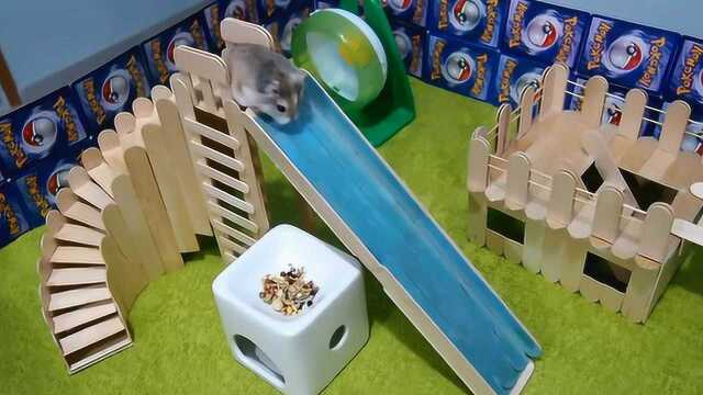 教你给萌萌的小仓鼠制作一个滑梯用冰棍杆就可以噢