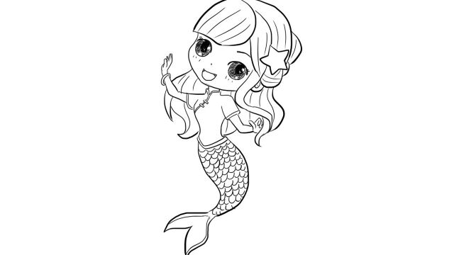 可爱的美人鱼卡通动漫简笔画_腾讯视频