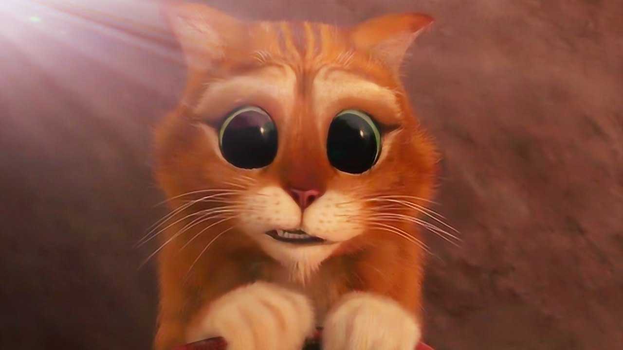 迪士尼动画怪物史莱克的朋友穿靴子的猫大眼睛萌萌哒