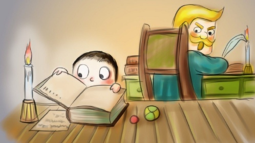 每日简笔画:翻书