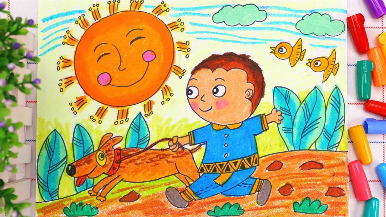 小爱的手作日记儿童画一起去散步