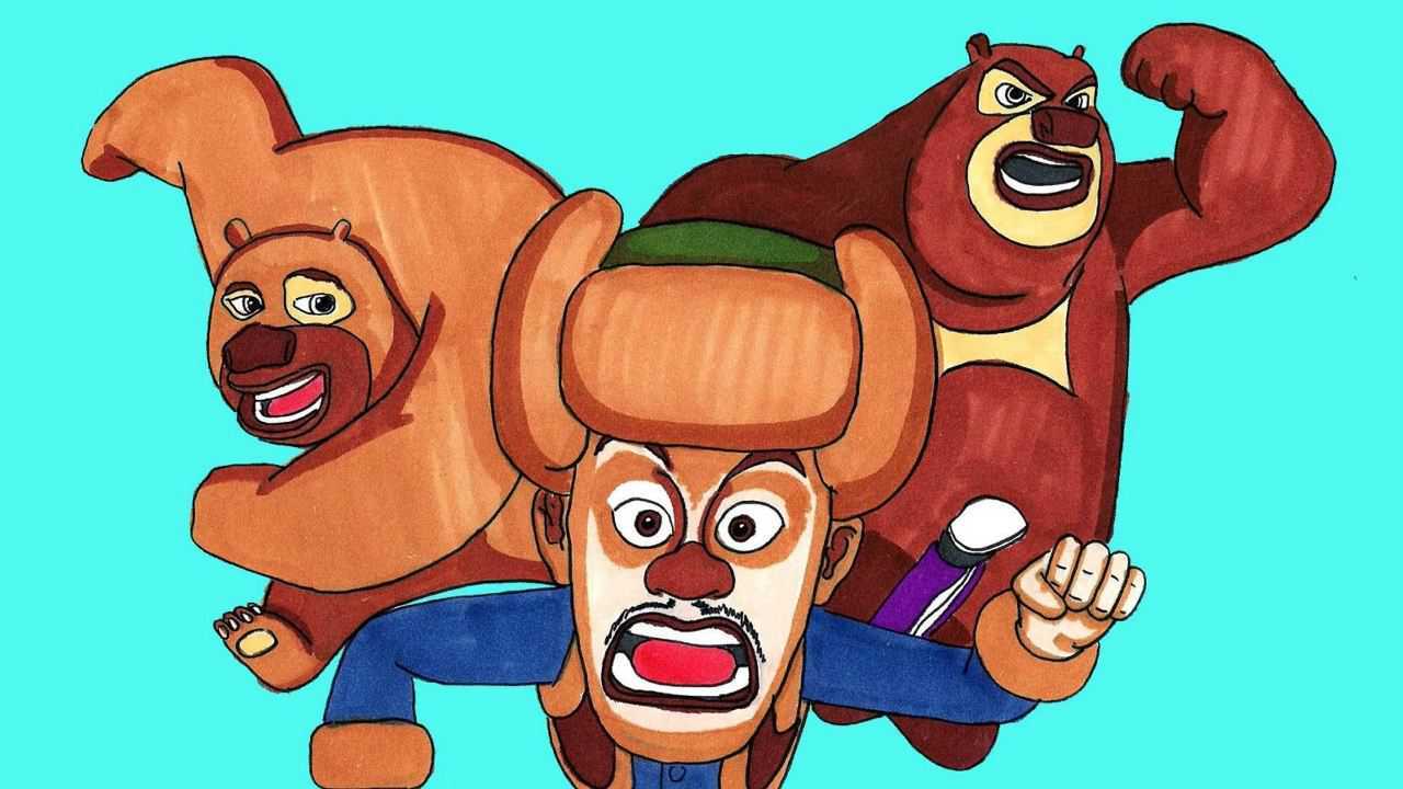 熊出没之和我画熊大熊二还有光头强
